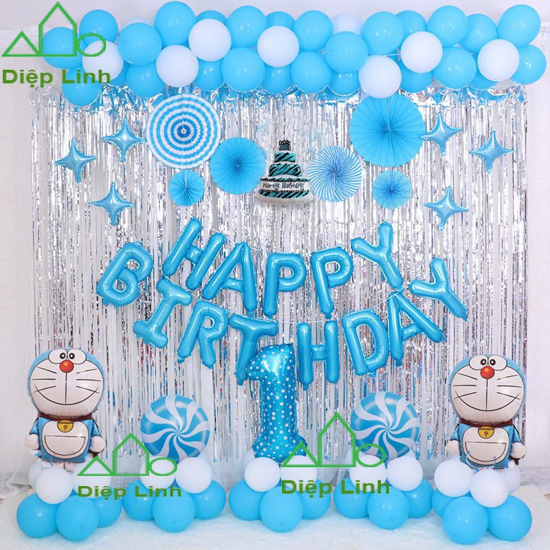 Set trang trí sinh nhật Doremon cho Bé Trai - Combo trang trí sinh nhật, Trang trí thôi nôi