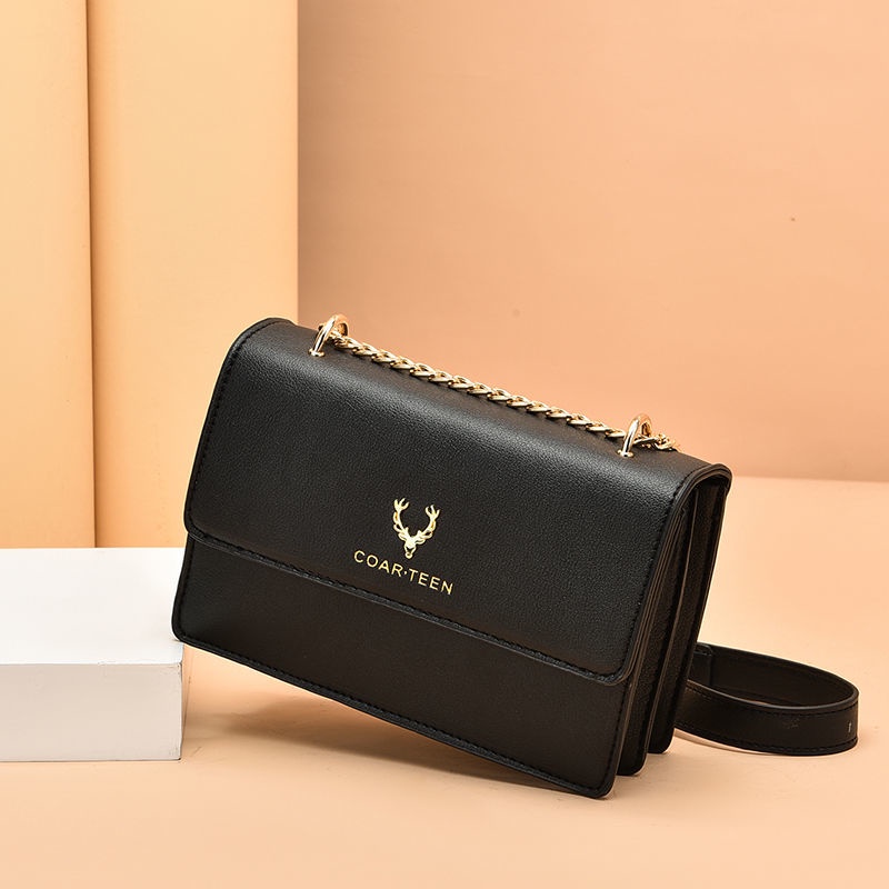 Túi Đeo Chéo Hình Vuông Cỡ Nhỏ Màu Trắng Phối Dây Đeo Sợi Xích Phong Cách Hàn Quốc Thời Trang Cho Nữ