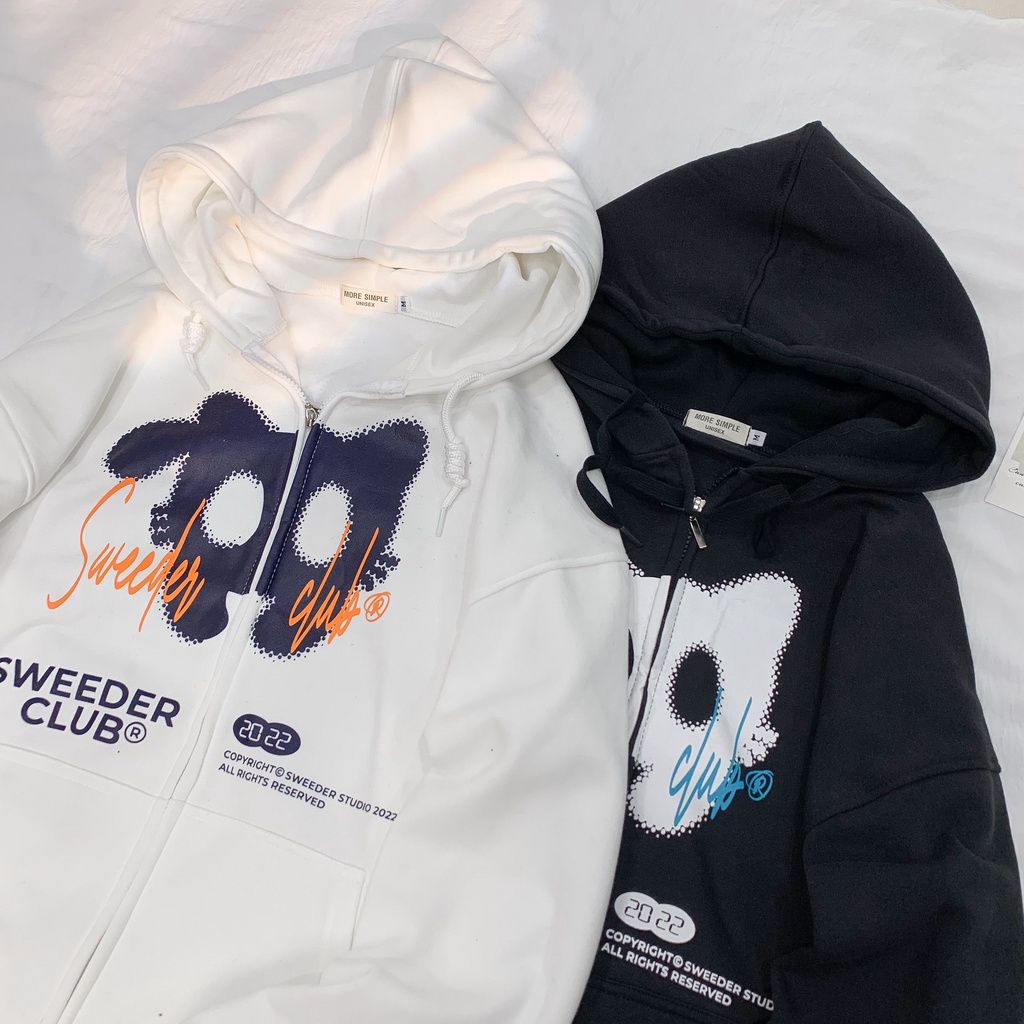 Áo Khoác Hoodie CAT Nam Nữ Unisex Form Rộng Phối Zip Vải Nỉ Bông Dày Dặn - GIDI