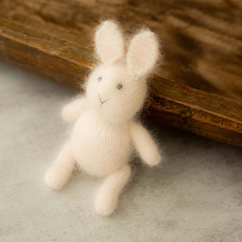 Búp Bê Hình Thỏ Đan Len Dễ Thương Dùng Làm Phụ Kiện Chụp Ảnh Cho Bé Sơ Sinh