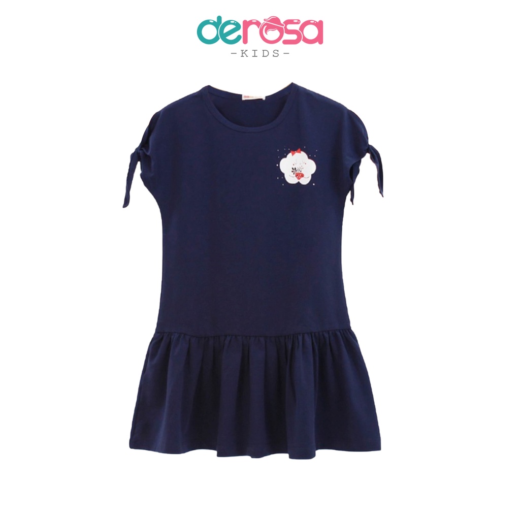Váy trẻ em đầm bé gái cộc tay DEROSA KIDS chất liệu cotton | 3 - 8 tuổi | ASKD026V