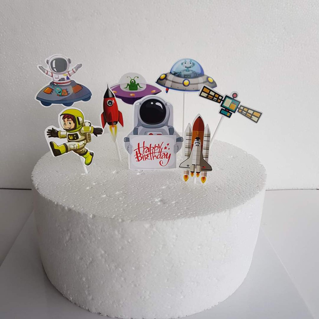 dụng cụ trang trí bánh [FREESHIP] thẻ cắm giấy phi hành gia