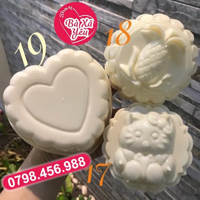 Bộ 3 khuôn rau câu , trung thu 3D hoạ tiết 10cm xinh xắn - BX2090