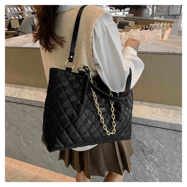 Túi Xách JASMIN NOIR Đeo Vai Cỡ Lớn Có Đệm Bông Họa Tiết Kẻ Sọc Cho Nữ