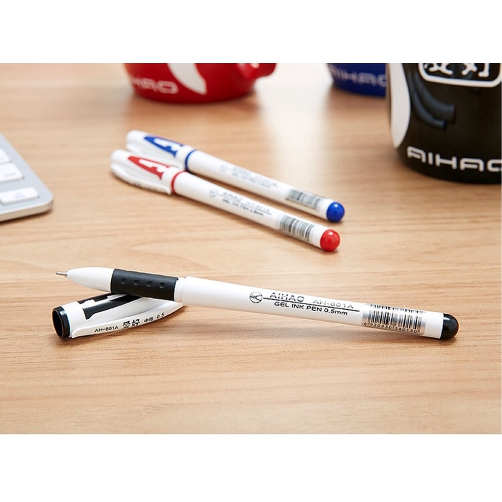 Bút gel chữ A màu xanh đỏ đen tím ngòi 0.5 mm văn phòng phẩm Gôn đồ chơi