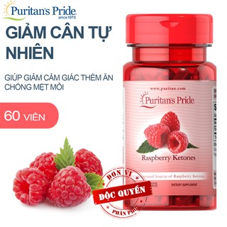 [Puritan's Pride] Viên uống giảm cân Raspberry Ketones an toàn và hạn chế tích tụ mỡ 60 viên- Mỹ