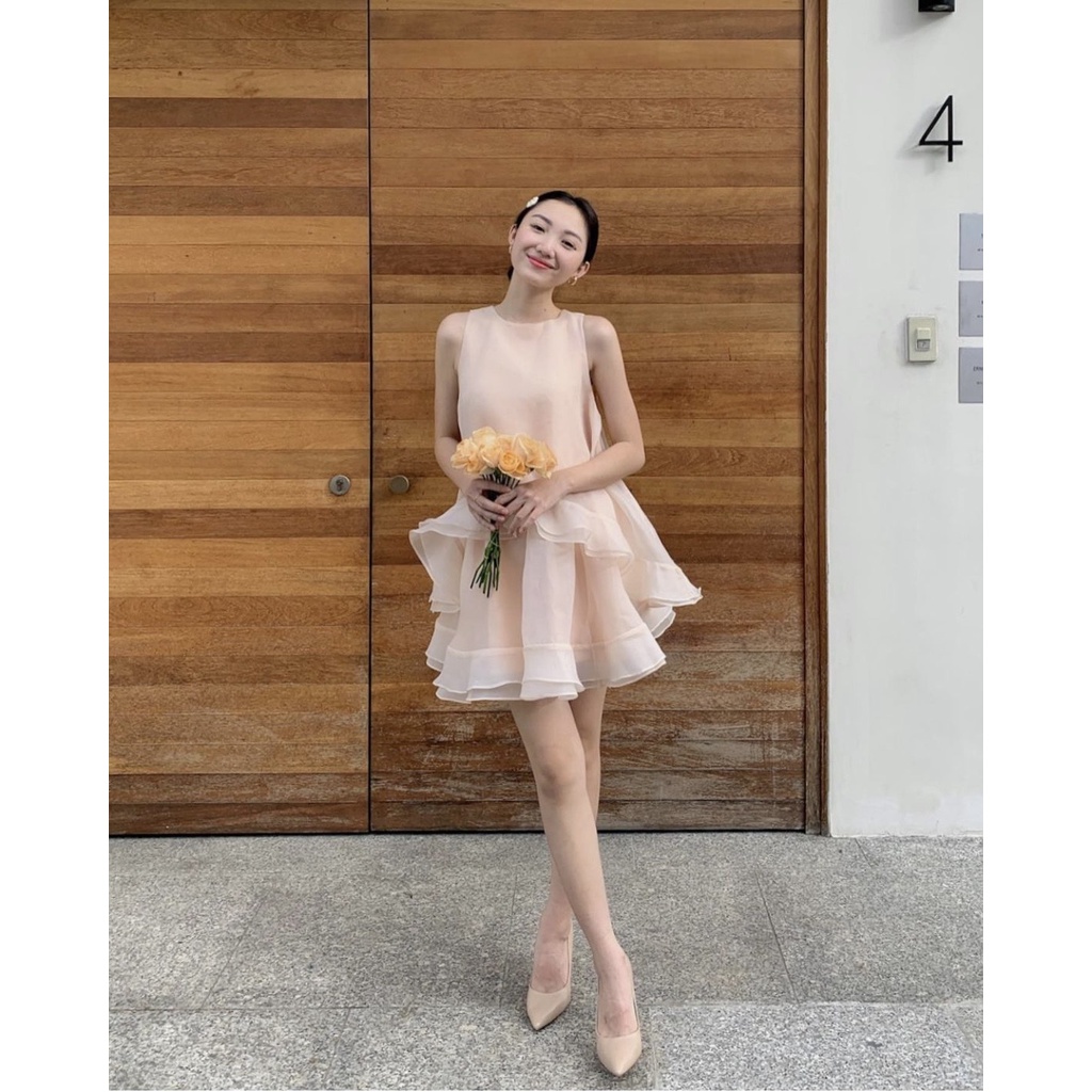 ĐẦM VÁY ĐUÔI CÁ VOAN BÈO TẦNG TƠ ORGANZA ÁNH KIM ⚡HỎA TỐC⚡BỒNG BỀNH, TIỂU THƯ - MEOINDAHOUSE
