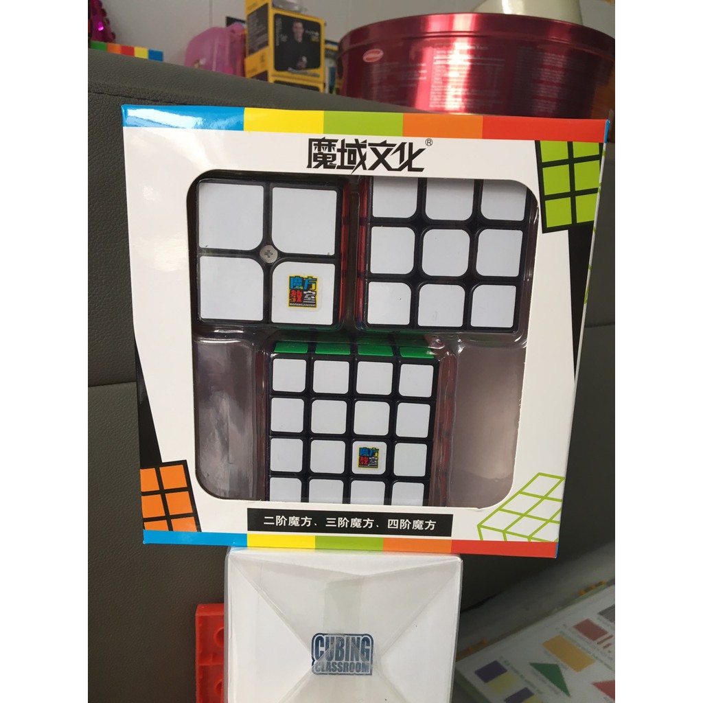 Combo 3 Rubik Moyu Sticker ( 2x2, 3x3, 4x4 ) - Tặng 3 chân đế Rubik