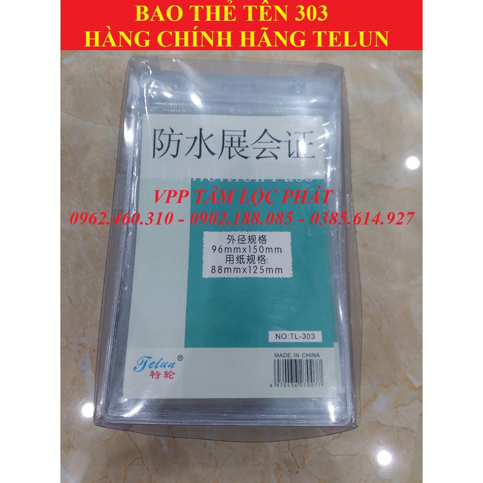 SỈ 100 BAO THẺ TÊN 303  chống thấm nước, KT 96*150mm - Thẻ đeo nhân viên