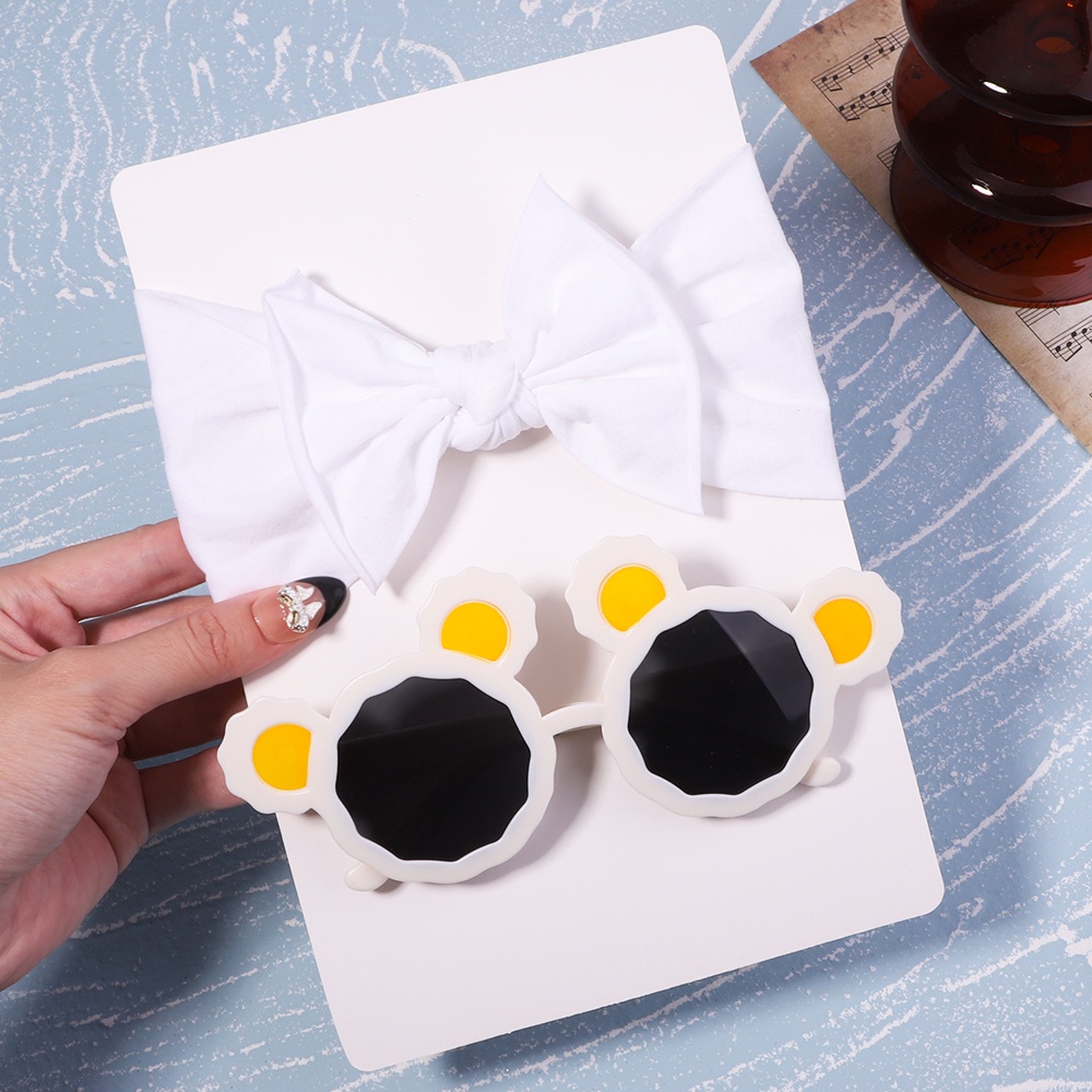 Set phụ kiện KIDSBOWS 2790 gồm mắt kính tai gấu + băng đô dễ thương cho bé gái