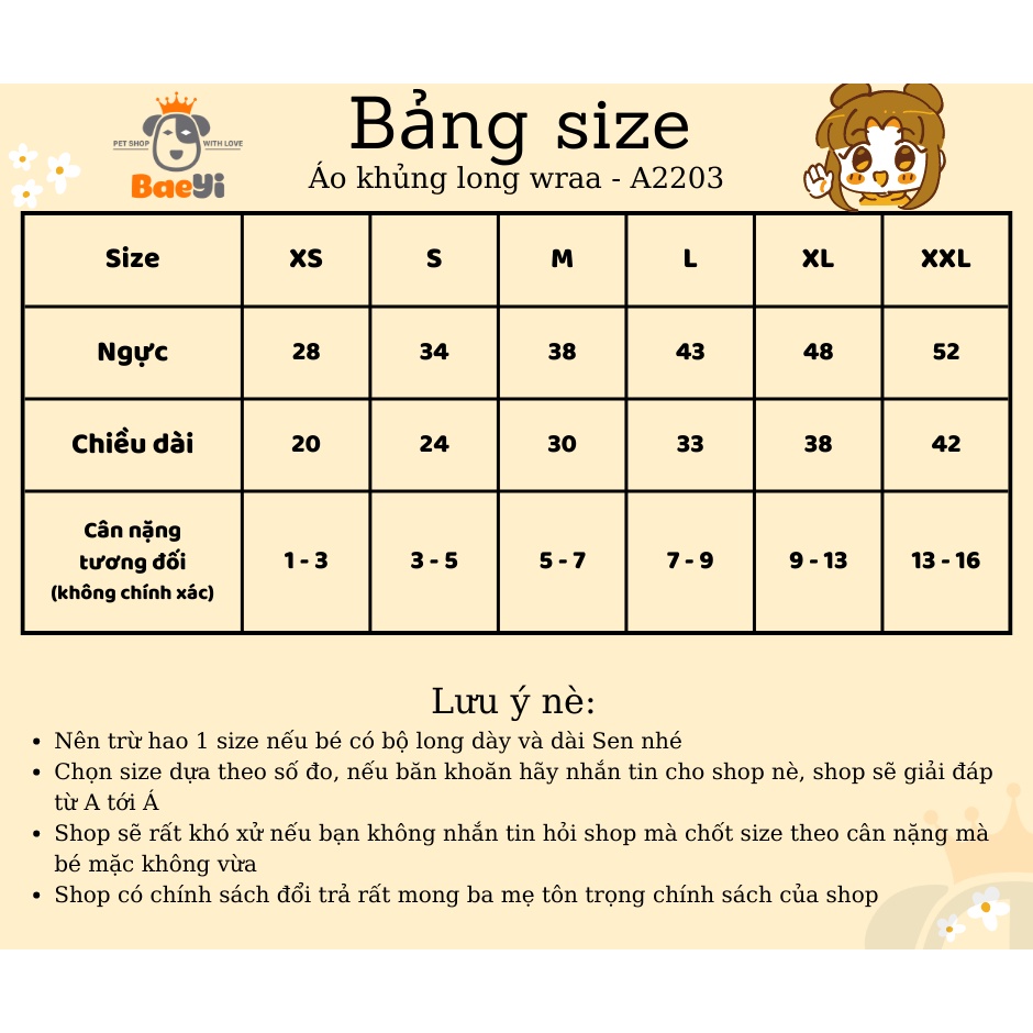 Áo cho chó mèo BaeYi, Quần áo cho mèo cún, chó vừa,vải mỏng mát in hình khủng long, Phụ kiện thú cưng