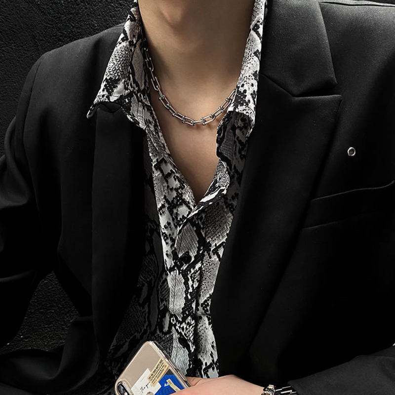 Vòng cổ thép titan dạng chuỗi xích cá tính