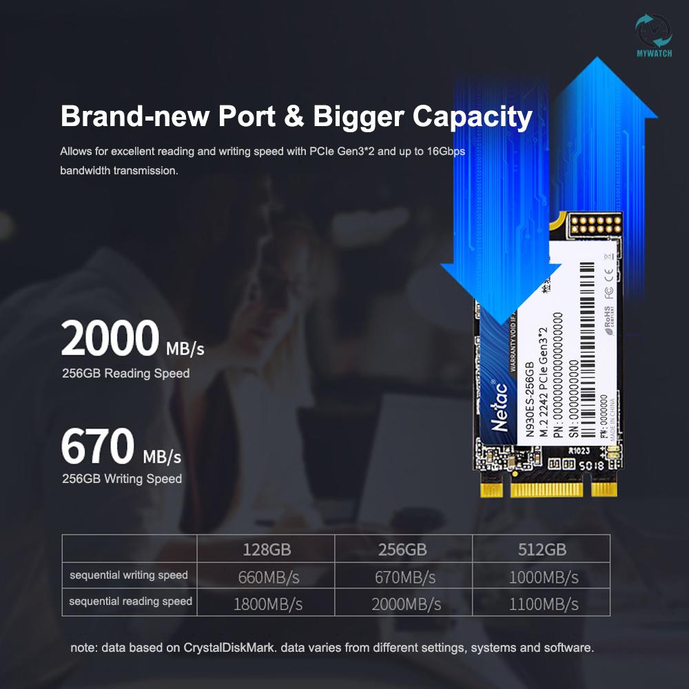 Ổ cứng M Netac N930ES NVMe M.2 2242 SSD Gen3*2 PCIe 3D MLC/TLC NAND dung lượng 512GB chất lượng cao | BigBuy360 - bigbuy360.vn