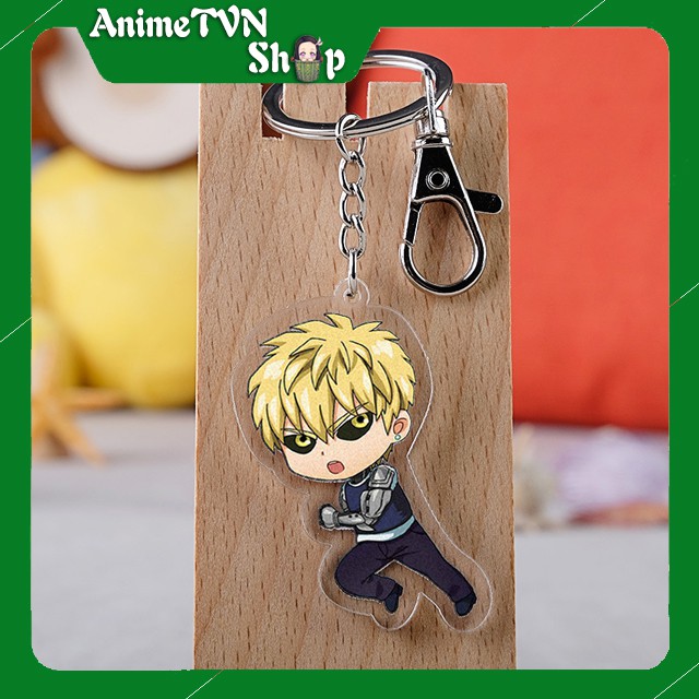 Móc khoá Mica dây xịn anime One punch man (Thánh phồng tôm) - Nhựa Cứng Acrylic In 2 mặt sắc nét ( ảnh thật )