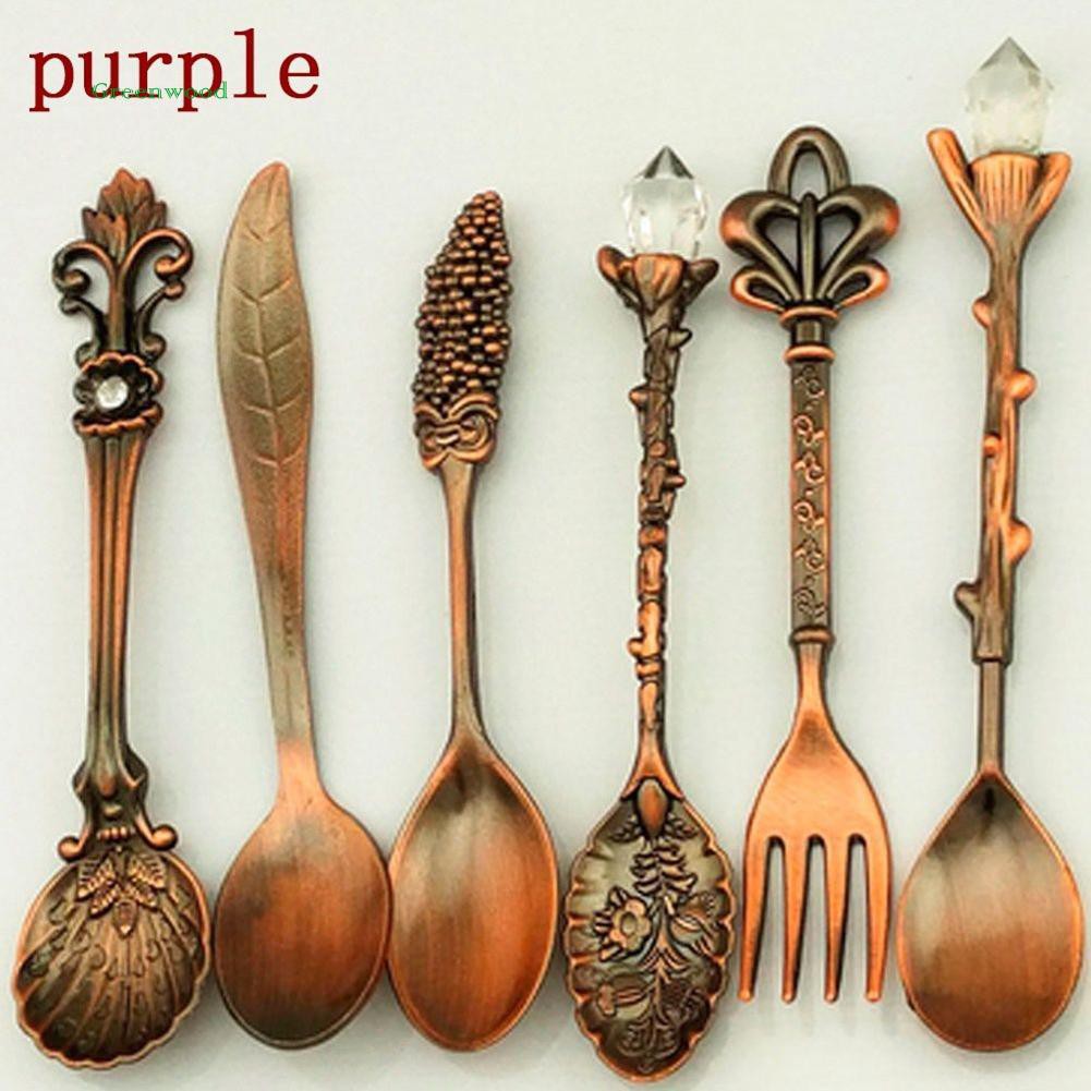 Set 5 muỗng + 1 nĩa nhỏ phong cách vintage