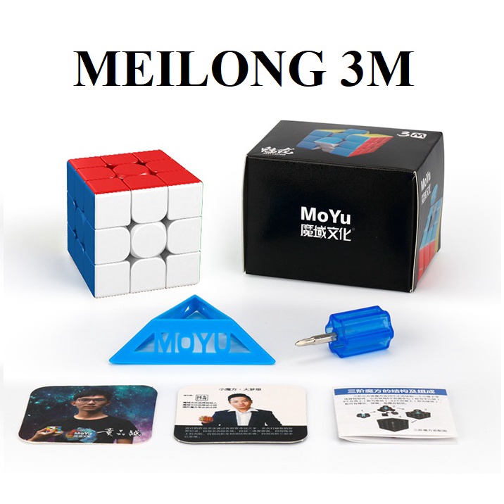 ✔️✔️ Rubik NAM CHÂM 3x3x3 FN3M MoYu MeiLong 3M Stickerless - TẶNG ĐẾ RUBIK VÀ VÍT