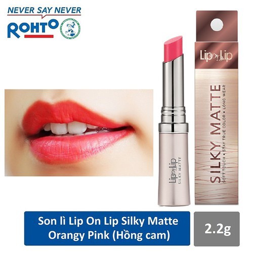 Son lì siêu mịn Lip On Lip Silky Matte Orangy Pink 2.2g Hồng cam 4