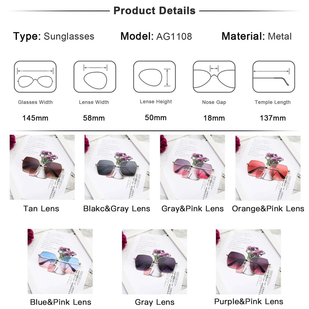 Kính mát LUSEEN gọng kim loại UV400 phân cực phong cách AG1108