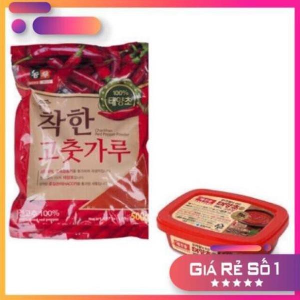 Combo ớt bột vẩy làm kim chi 500g và tương ớt 200g Hàn Quốc