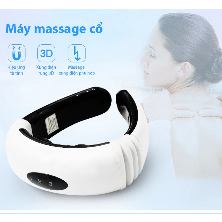 HỎA TỐC 2H - Máy Massage Cổ,Vai Gáy.Máy Mát Xa Đeo Cổ Tiện Lợi Sử Dụng Công Nghệ Xung Điện - Bảo Hành 12 Tháng