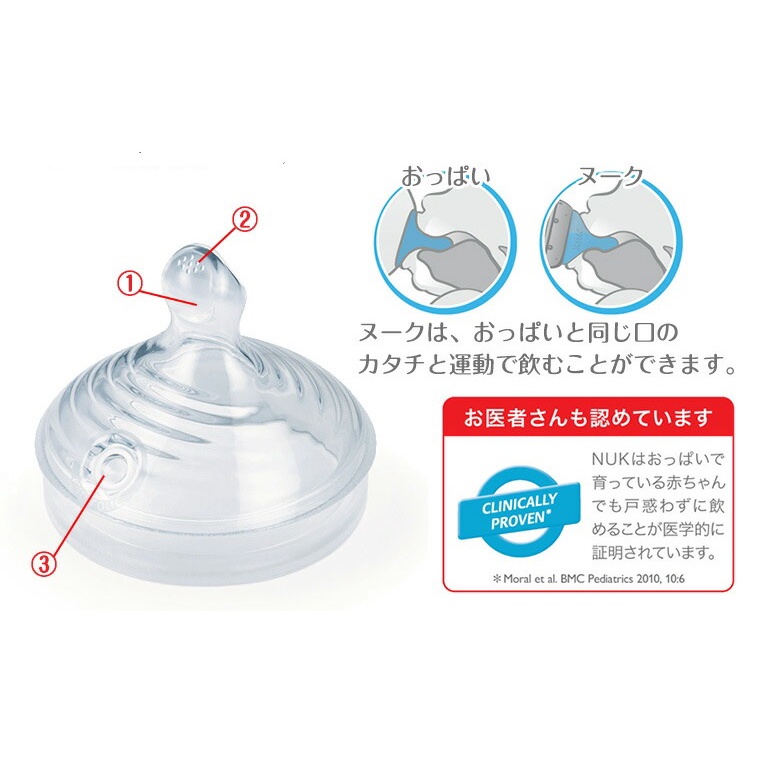Bình thủy tinh cổ rộng cho trẻ sơ sinh NUK size M  -  - Nội địa Nhật