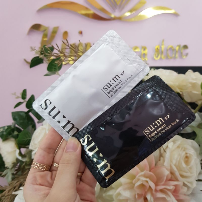 MẶT NẠ SỦI BỌT THẢI ĐỘC DA SUM37 BRIGHT AWARD BUBBLE-DE MASK