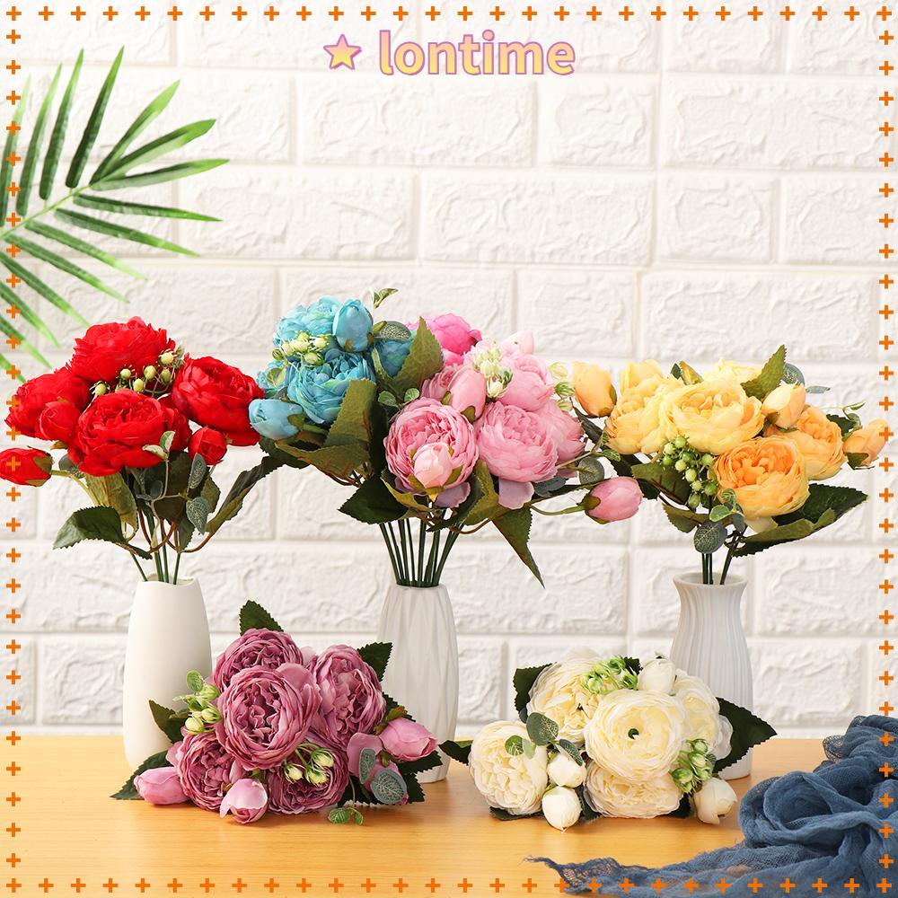 Bó 9 đầu hoa mẫu đơn giả dùng trang trí cho các bữa tiệc