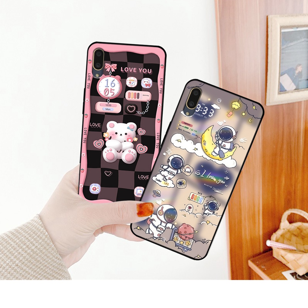 Ốp lưng Vivo V11 / V11i hình gấu, vũ trụ ngân hà chibi. ốp chống sốc bền đẹp