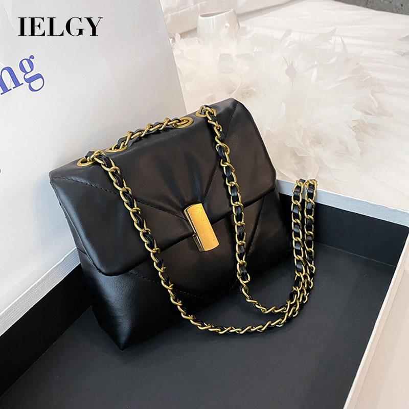 IELGY Túi đeo vai chất liệu da PU dáng vuông hợp thời trang sành điệu cho nữ