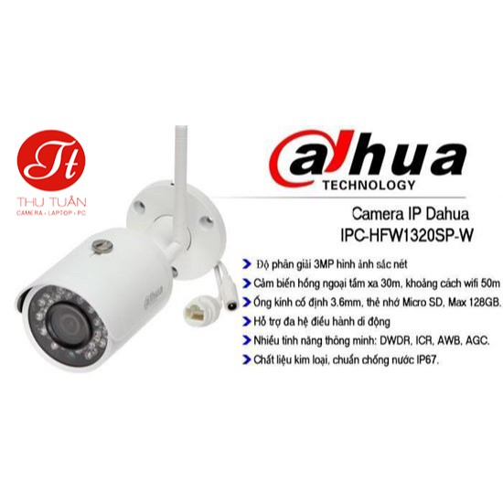 Camera IP Dahua DH-IPC-HFW1320SP-W (3MP)- Hàng chính hãng