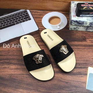 ⚡TOP BÁN CHẠY⚡ Dép nam nữ quai ngang versặc đính đá đầu người mới 2021