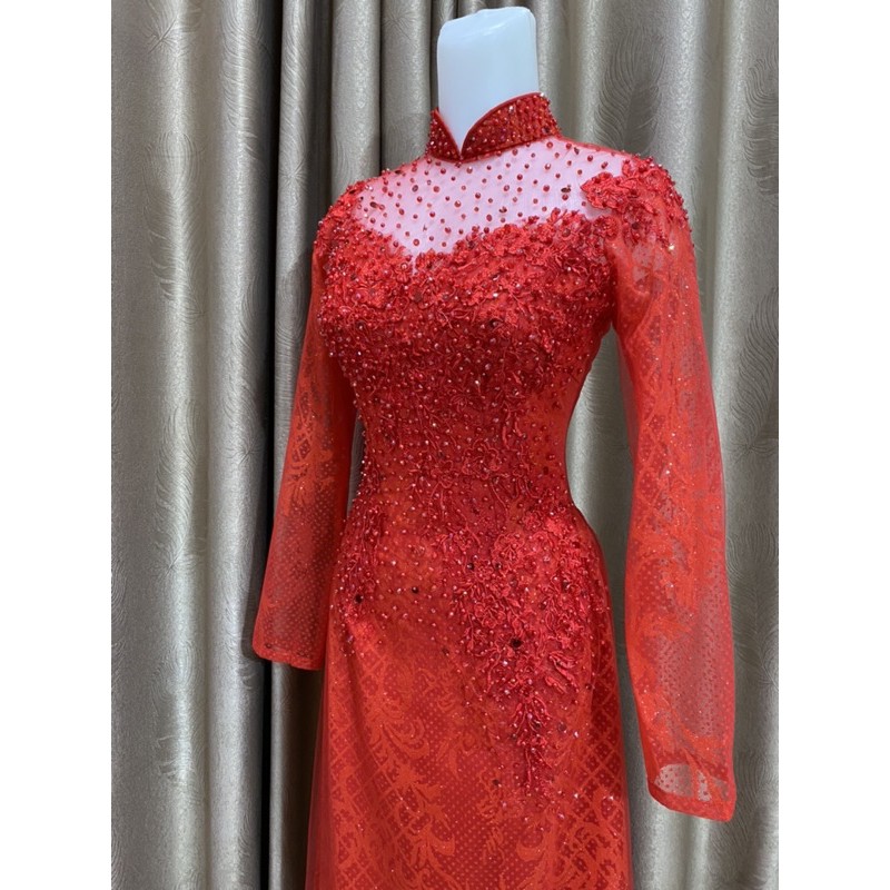 Bộ áo dài cô dâu 3 lớp 6tà