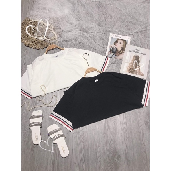 Áo phông thụng phối tay ba sọc TC11