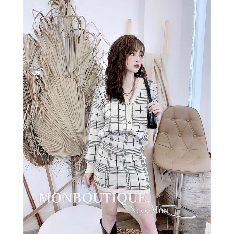 SET CV + ÁO LEN KẺ XỊN-MỊN ❌HÀNG CAO CẤP❌