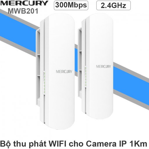 Bộ thu phát không dây, thang máy, cẩu tháp wifi ngoài trời tầm xa 1km Mercury MWB201