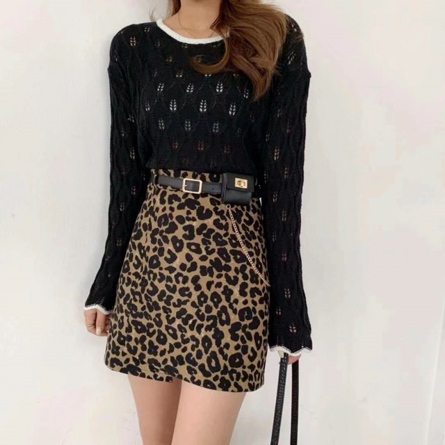 Chân váy dạ báo kèm đai túi xích QC hot hit | BigBuy360 - bigbuy360.vn