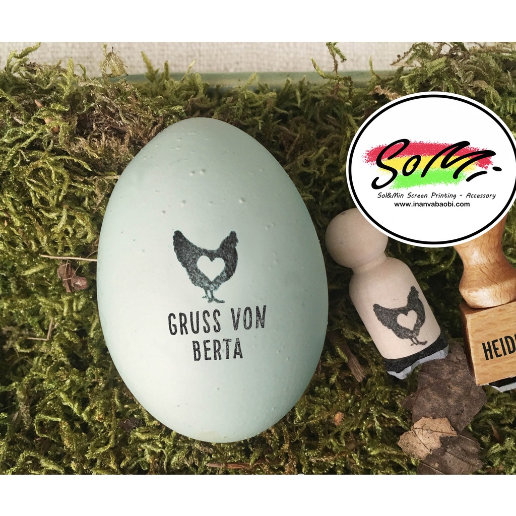 Con dấu in hình ảnh logo lên trứng gà - tem thư - bao bì giấy - kích thước nhỏ gọn