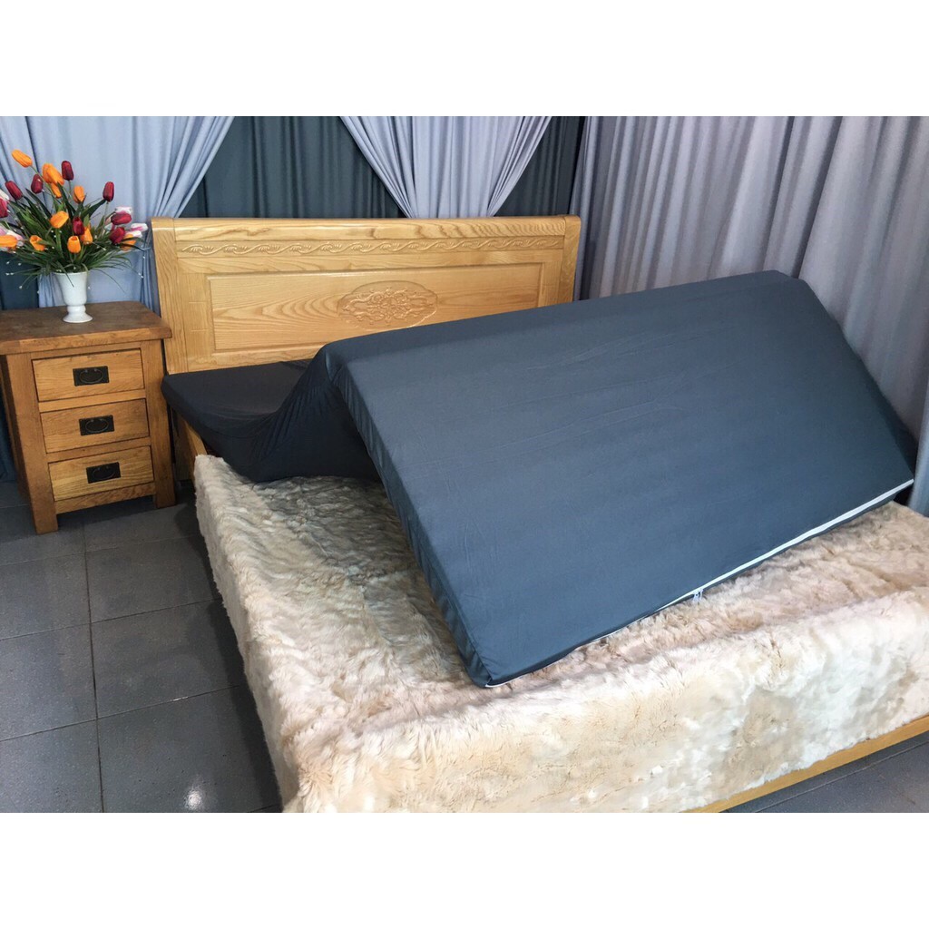 Áo Bọc Nệm Thun Lạnh HQ Cao Cấp  Bọc 2 Mặt Cực Kì Mịn Mát  Ga Nệm Dây Kéo, Áo Nệm, Drap Nệm