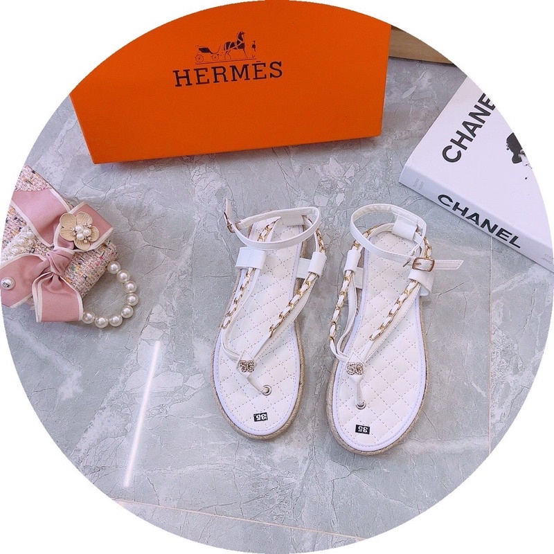 Bán Sỉ- Dép sandal bánh mì xỏ ngón phối xích Hiền Hồ