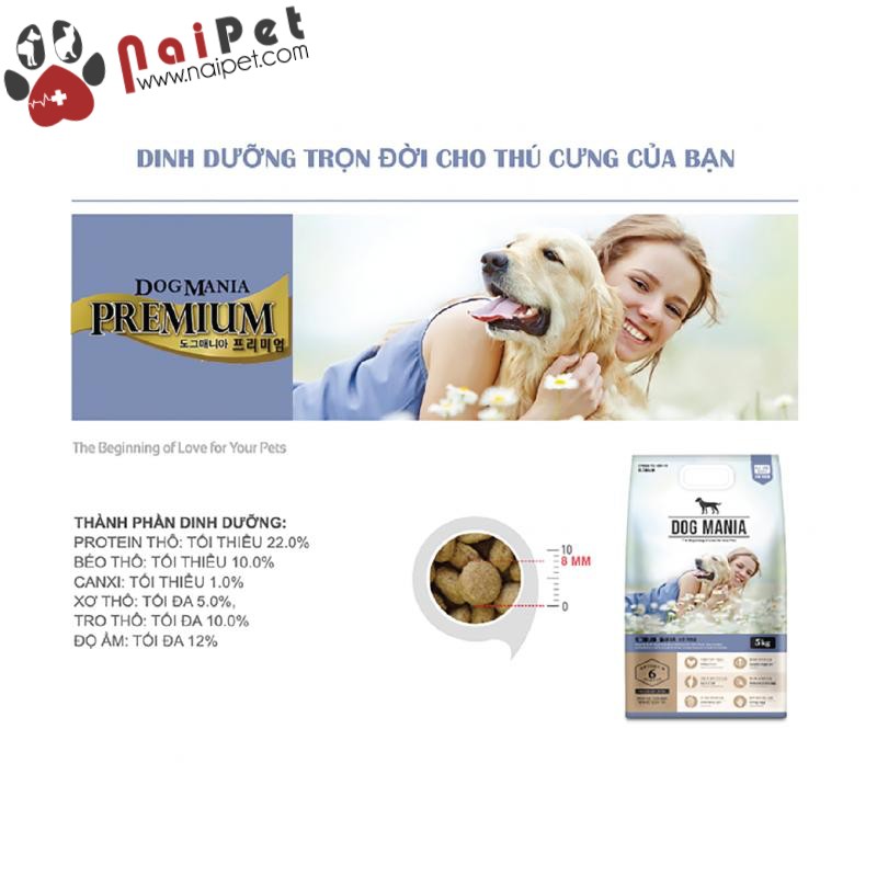 Thức Ăn Hạt Cho Chó Mọi Lứa Tuổi Dog Mania Premium 5kg