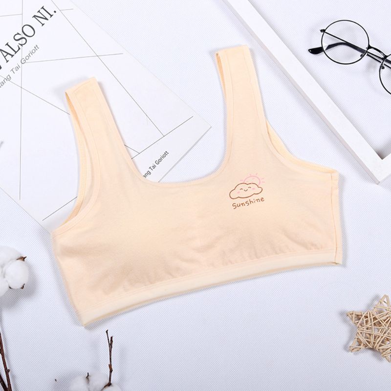 Áo lót vải cotton Hai Dây Bản Rộng Màu Trơn In Họa Tiết Hoạt Hình Cho Bé Gái | BigBuy360 - bigbuy360.vn