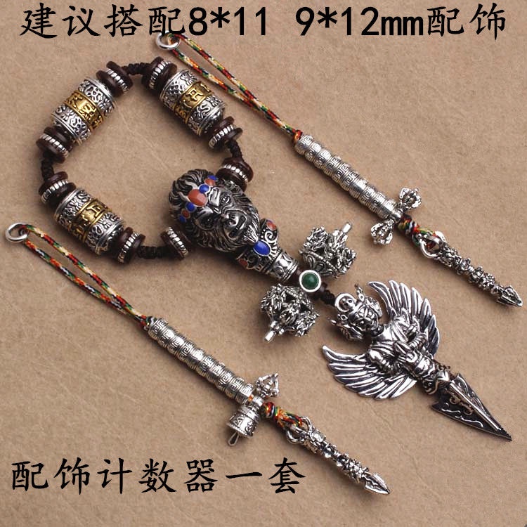 Bộ Bốn Phụ Kiện Bốn Bông Sen Màu Bạc Phong Cách Phật Giáo Tây Tạng 8 Mảnh 4 Cái Cho Đạo Phật
