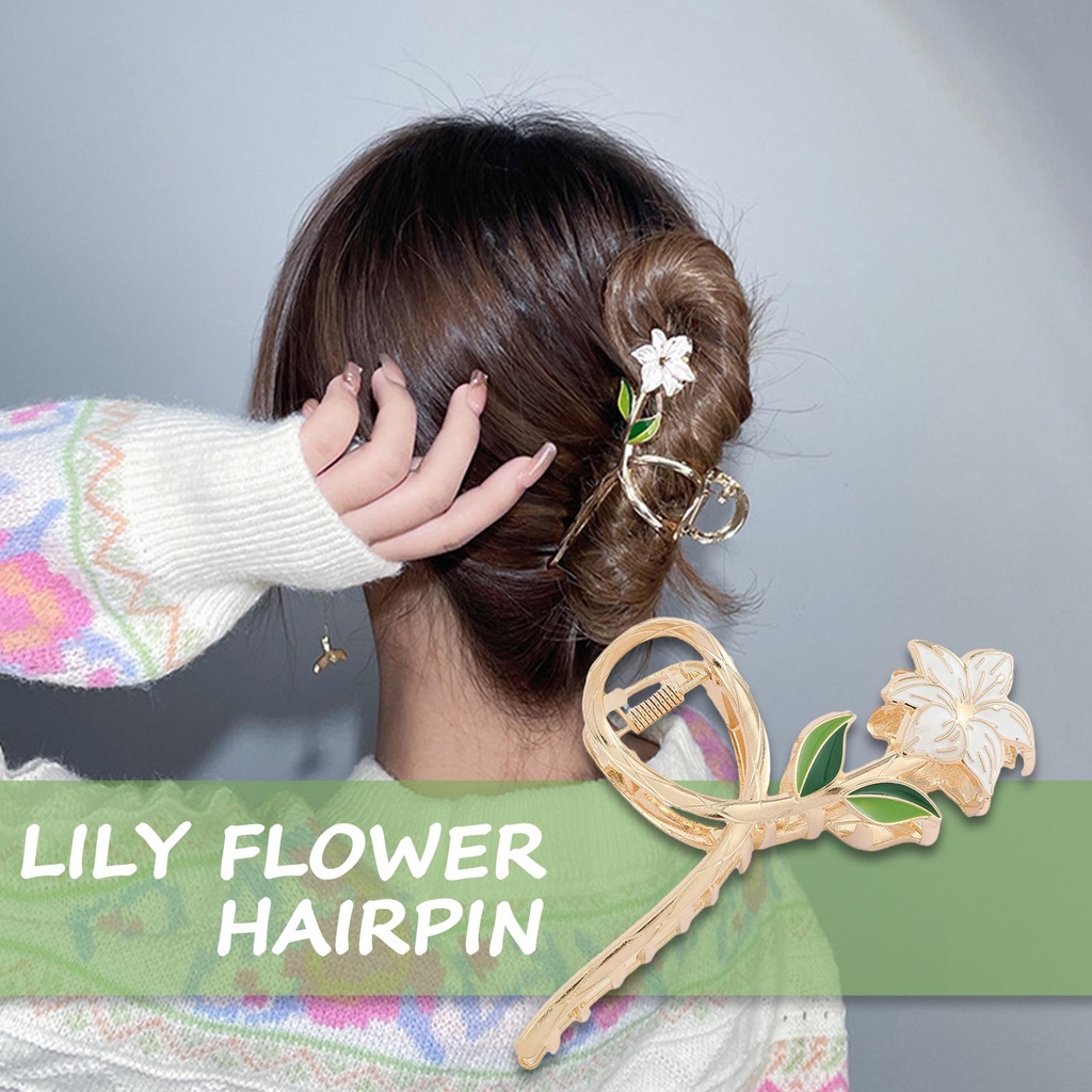 Kẹp Tóc Cá Mập Hình Hoa Lily D8D0