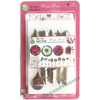 Bộ 10 kim làm rau câu 3D inox nhãn hiệu Ngọc Huệ BỘ SỐ 11 - HÀNG CHÍNH HÃNG + tặng kèm 1 kim nhụy trong mỗi bộ