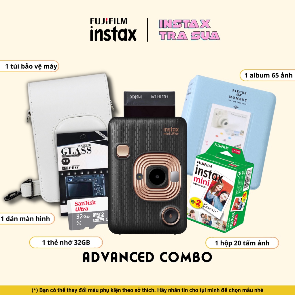 FUJIFILM INSTAX MINI LiPLAY - MÁY ẢNH IN LẤY LIỀN 3 TRONG 1 - Chính Hãng - Bảo hành 1 năm - Tặng kèm 10 film