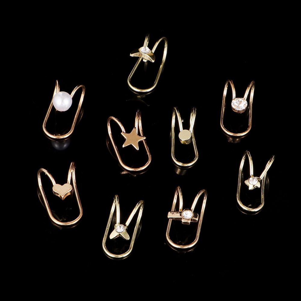 CACTU Pearl Diamond Geometric shape Women Gift No Piercing Ladies Jewelry Ear Cuff Clip