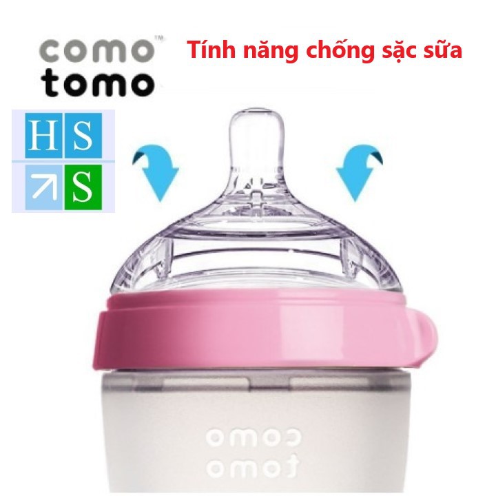 (Chính hãng) BÌNH SỮA SILICONE COMO TOMO 250ML (Hàn Quốc) Bình tập bú chống sặc sữa 100% Silicone Y Tế đạt tiêu chuẩn Mỹ