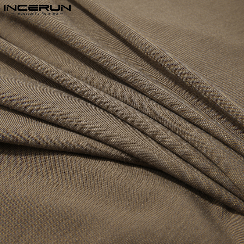 Áo Thun Cơ Bản INCERUN Trơn Màu Dành Cho Nam Phong Cách Cơ Bản