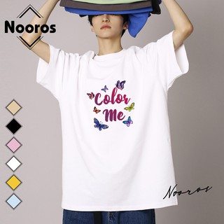 Áo thun hình con bướm Butterfly tay lỡ nam nữ Nooros vải phông trơn cotton form rộng in đẹp TAY LỠ BƯỚM COLOR ME  - T21