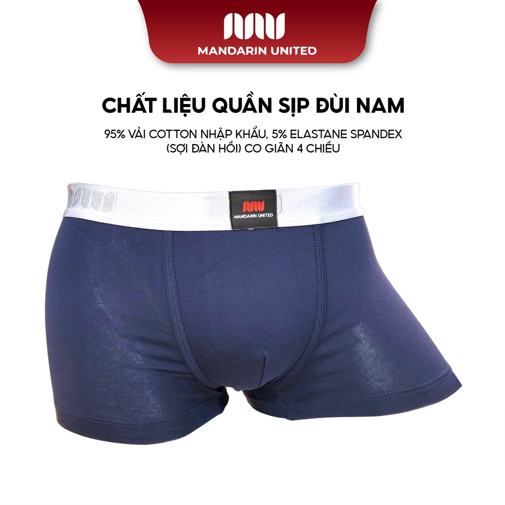 Quần lót nam MANDARIN UNITED sịp đùi cơ bản vải cotton cao cấp thấm hút tuyệt đối